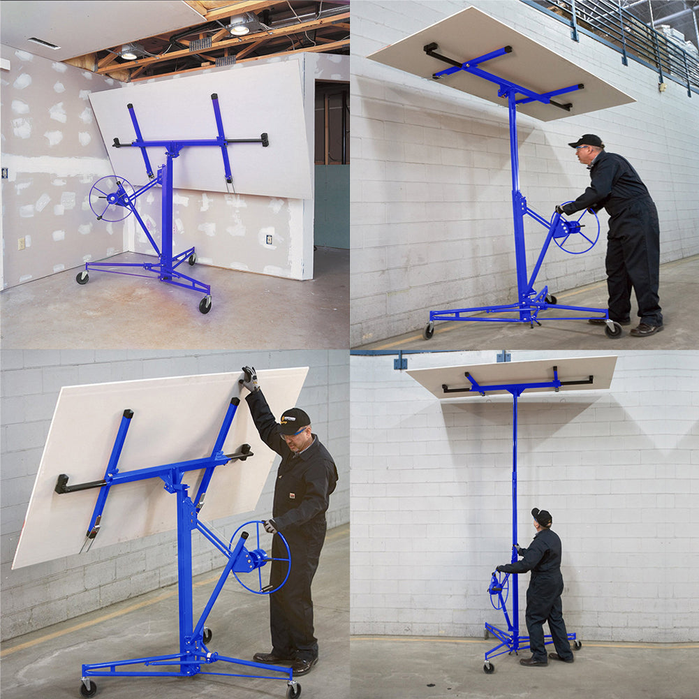 11ft Drywall Lifter With Rolling Casters Panel Hoist | Blue