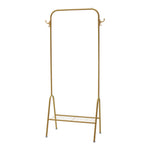 Freestanding Gold Clothes Rack With Bottom Shelf