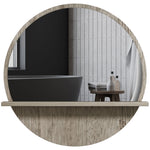 Round Mirror For Wall Makeup Mirror With Shelf | One Size | Gray