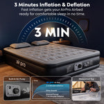 Inflatable Air Mattress With Soft Surface Built-in Electric Pump | King | Black
