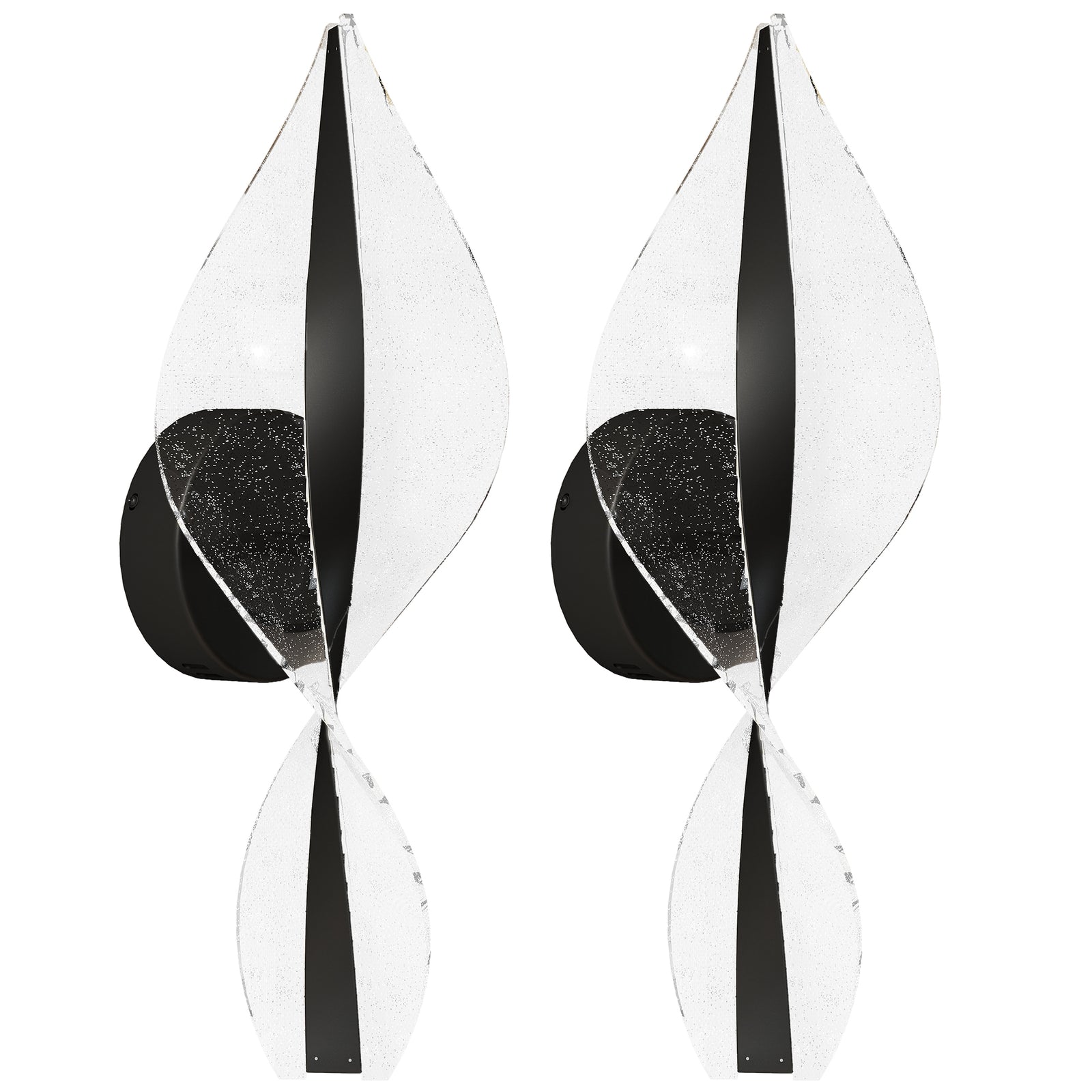 Led Wall Lamp 2 Pack, Modern Indoor Spiral Wall Light | Black