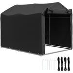 Garden Tool Storage Shed With Roll-up Zipper Door | Black