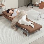 Sofa Bed Foldable Portable Armchair Sleeper With Pillow | One Size | Brown