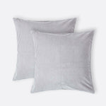 Set Of 2 Velvet Cushion Covers | 40cm x 40cm | Light Grey