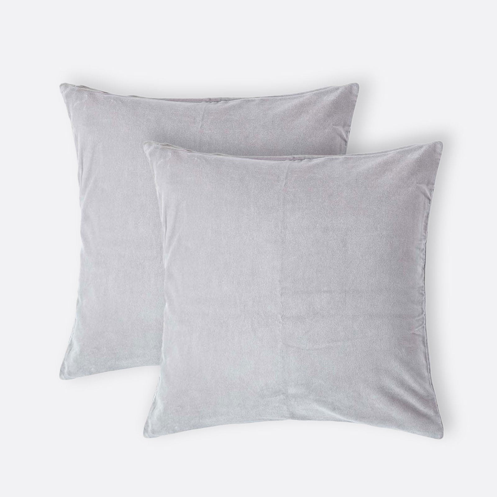 Set Of 2 Velvet Cushion Covers | 40cm x 40cm | Light Grey