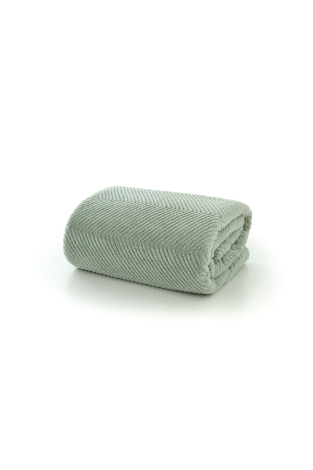 Burghley Extra Soft Faux Fur Throw 130x170cm – Chevron Pattern Decorative Blanket | 130cm x 170cm | Green