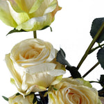 6 X 60cm Cream Rose Artificial Flower Sprays - 24 Flowers 18 Buds