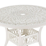 Vintage Round Cast Aluminium Garden Bistro Table,90cm Dia X 73cm H | 90cm | White