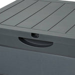 126l Waterproof Plastic Storage Box With Padlock – Lockable Wood-grain Outdoor & Indoor Container | Grey