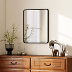 Rectangular Mirror With Metal Frame, Decorative Wall Mirror | L | Black