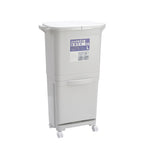 White Double-layer Three-compartment Trash Can With Wheels | 38l