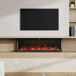 60''wall Mounted & Recessed Electric Fireplace – 9 Led Flame Colors, Remote & Wifi Control,24h Timer Function, Adjustable Heat
