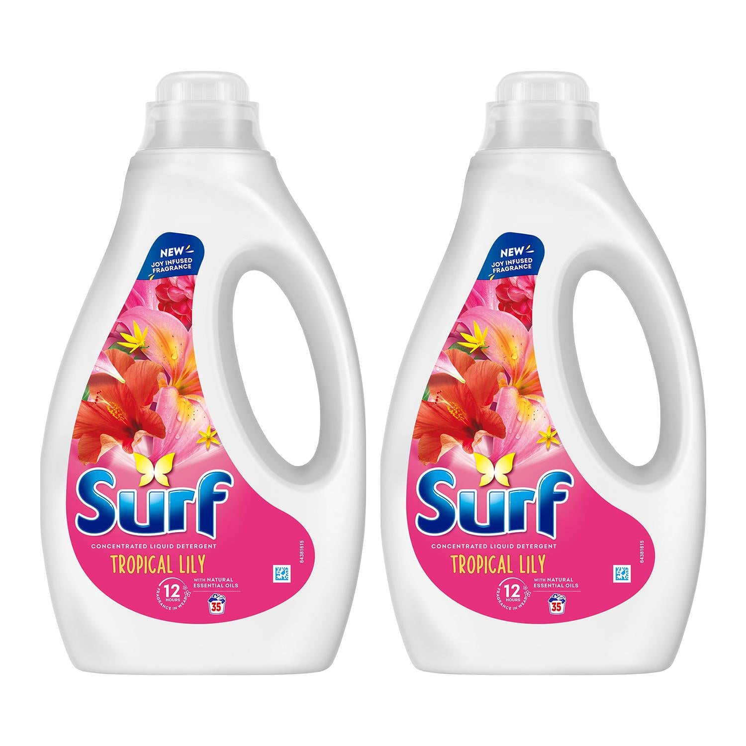 Laundry Washing Liquid Detergent Tropical Lily 1.89 Litre, 70 Washes, 2pk
