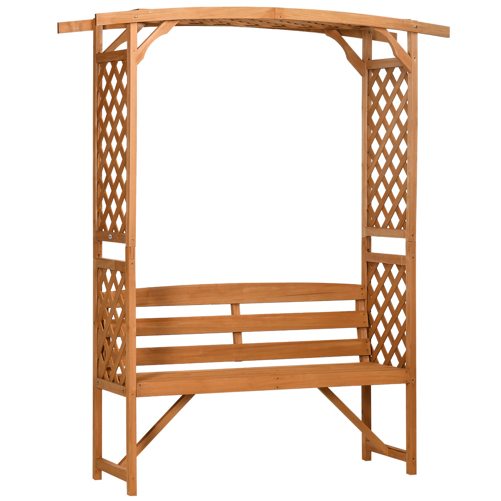 Patio Garden Bench Arbour Natural Wood