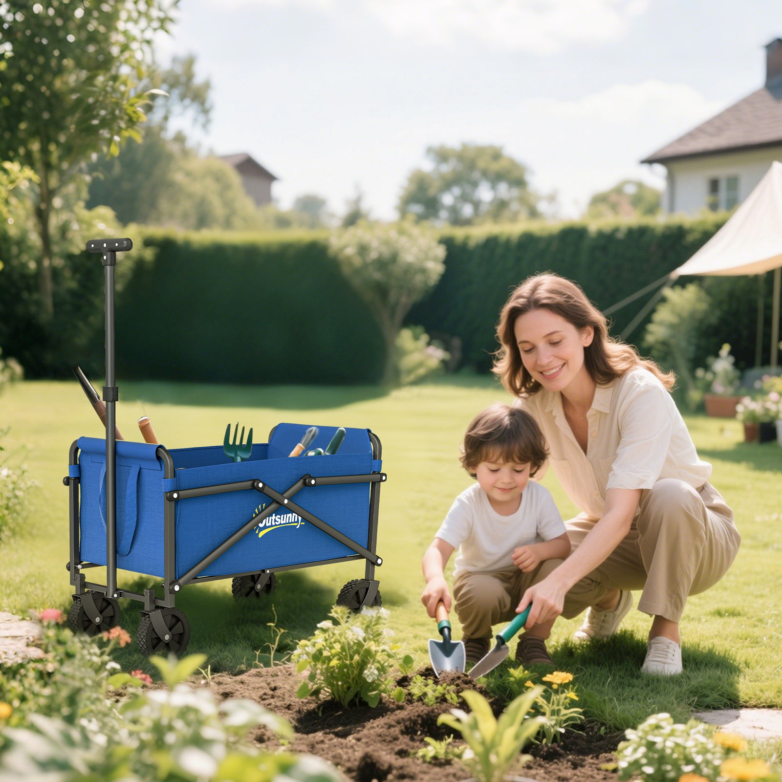 41l Festival Trolley, 60kg Heavy Duty Folding Trolley Cart | Blue