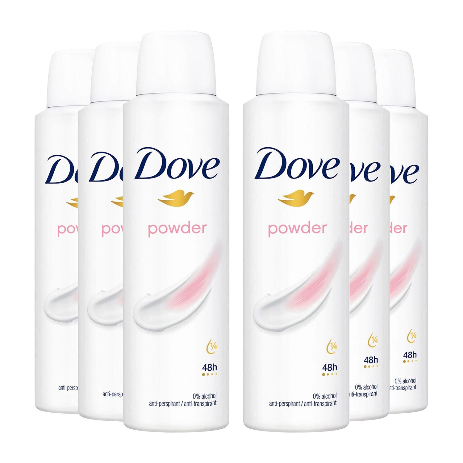 Powder Anti-perspirant With 48h Sweat Protection Deo For Women 150ml, 6pk