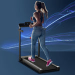 1.85hp Foldable Electric Treadmill Fitness Safety Lock Led