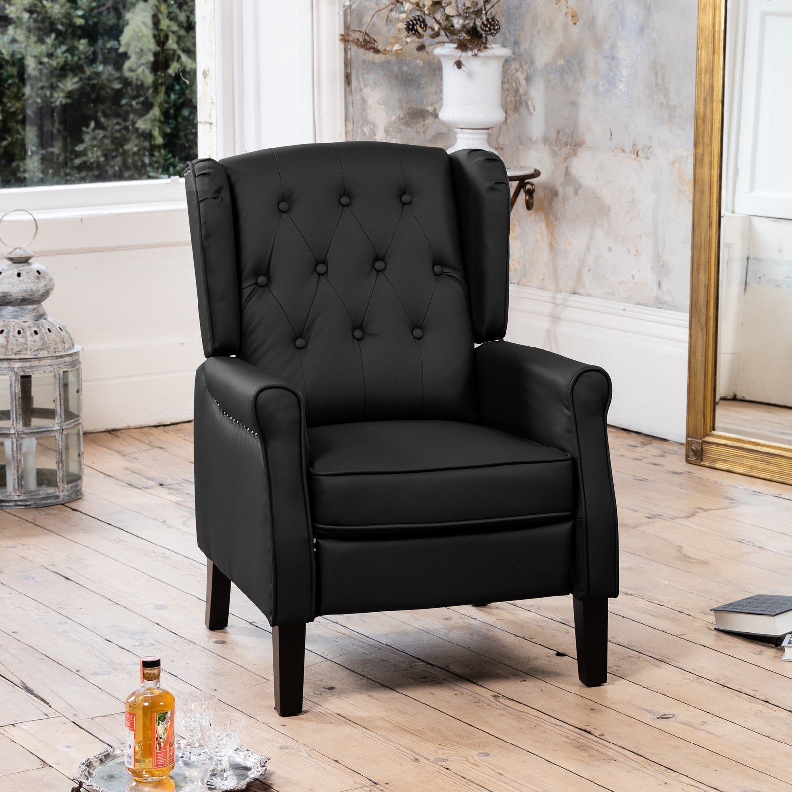 Galena Recliner Armchair | Black