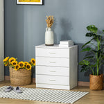 Storage Cabinet Vertical Drawer Chest Of 4 W/ Metal Rails