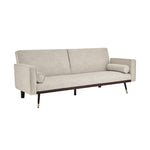 Faux Suede Click-clack Sofa Bed - 3 Seater | Cream