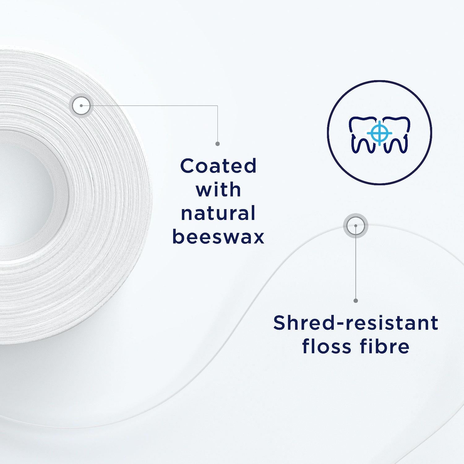 Dental Floss With Natural Mint Flavour Gentally Removes Plaque, 25m