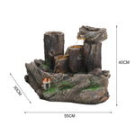 Solar Powered Resin Log Water Fountain