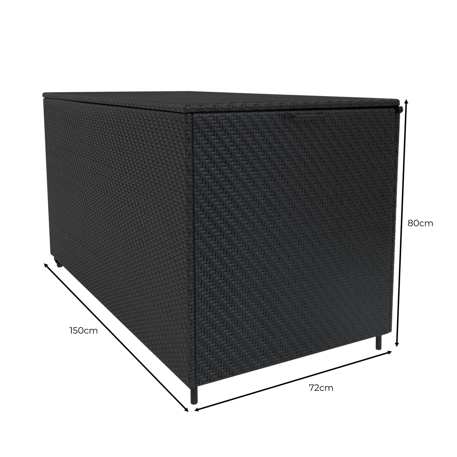 Rattan Cushion Storage Box 700l | Black
