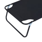 Garden Sun Lounger Folding Recliner Chair | Set of 1 | Black