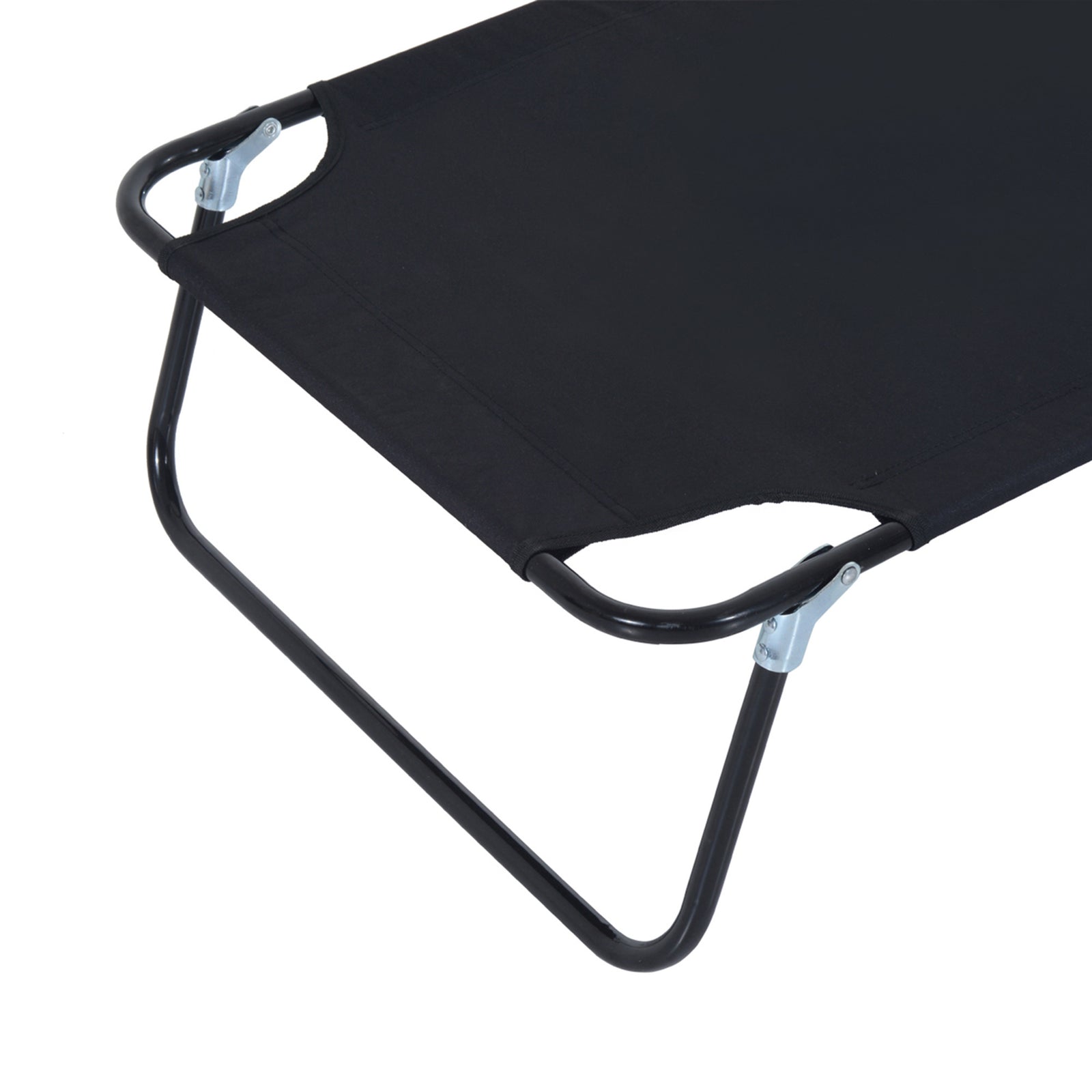 Garden Sun Lounger Folding Recliner Chair | Set of 1 | Black