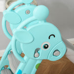 2 In 1 Kids Slide With Basketball Hoop 18 Months -4 Years Old Deer Blue