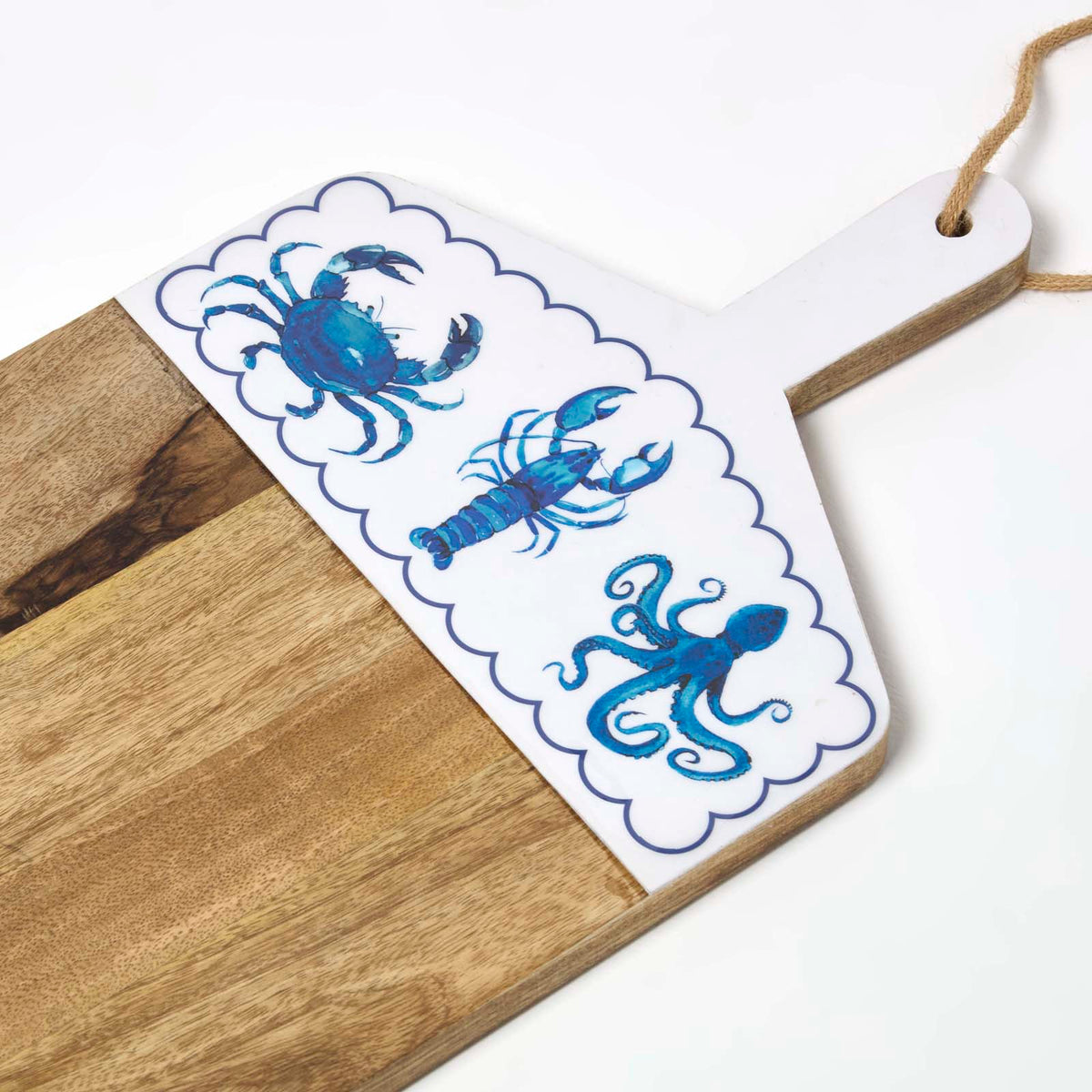 HOMESCAPES Sea Animal Mango Wood Chopping Board