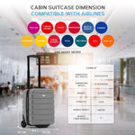 45x36x20cm Cabin Carry On Luggage with Medium Case and Large Size Check-in Hold Suitcase | Cabin | Light Grey