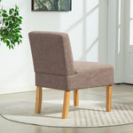 Selina Fabric Armless Accent Chair | Dark Brown