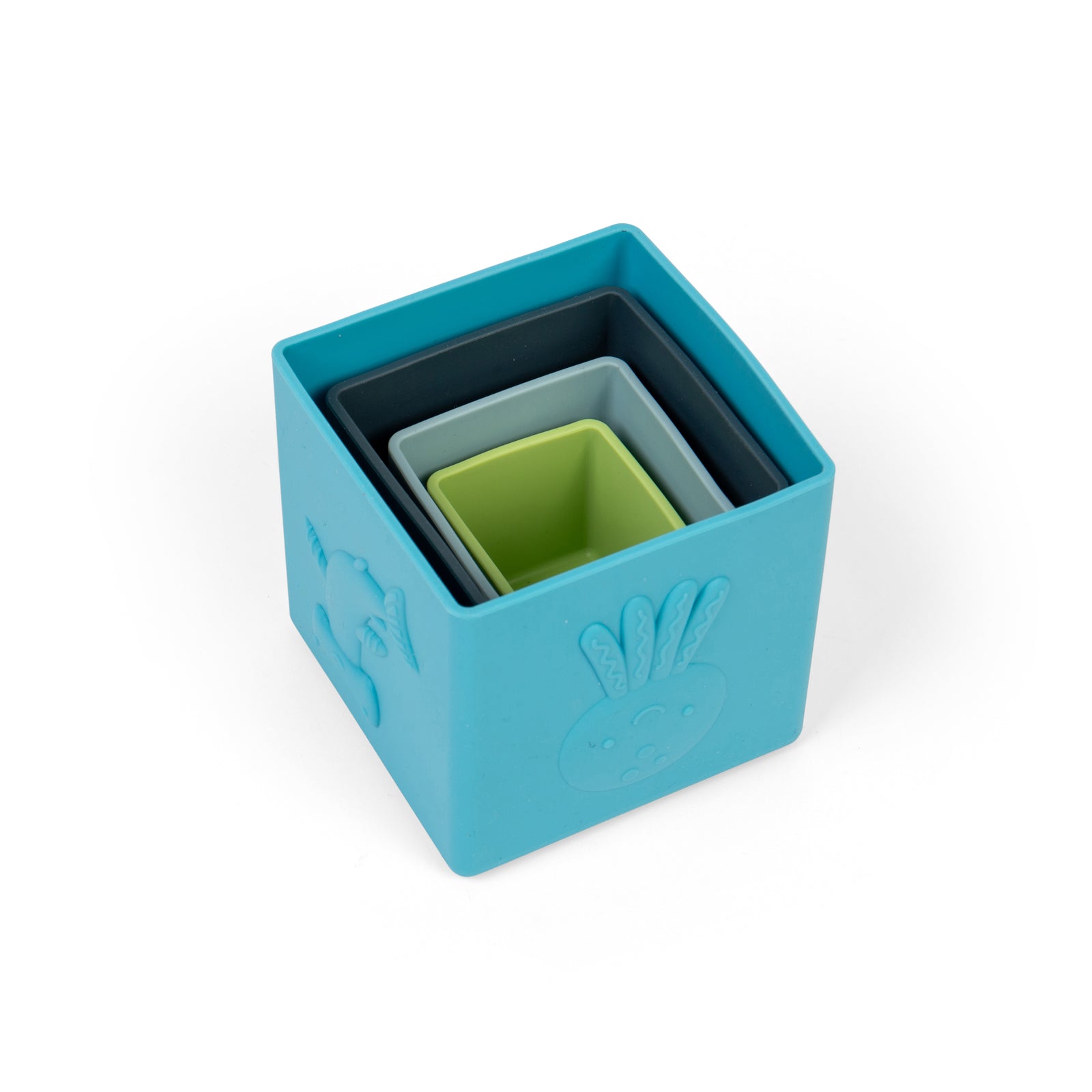 4pc Silicone Stacking Cubes Bath Toy