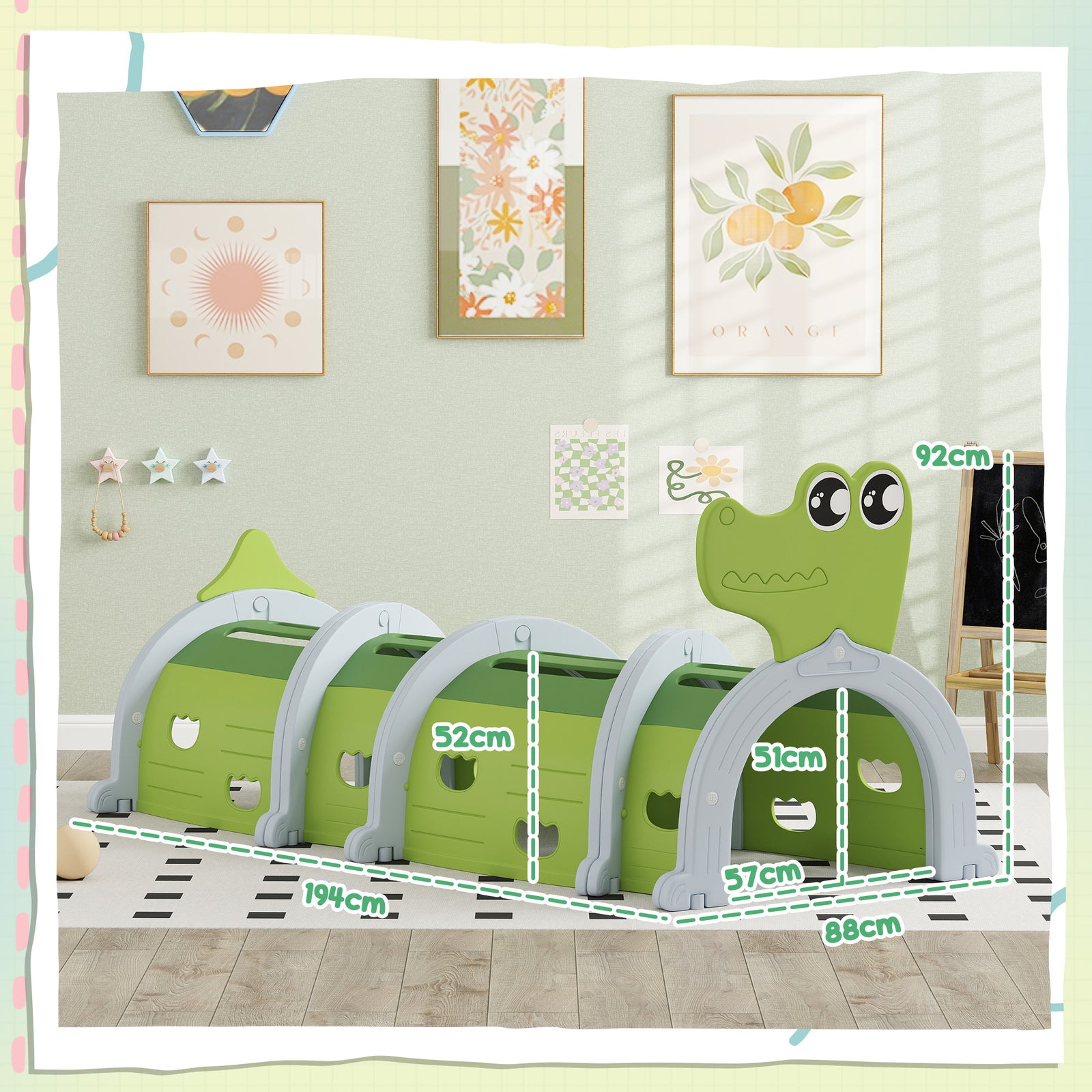 Kids Play Tunnel For Crawl And Climb, Toddler Tunnel For 3-6 Years Old