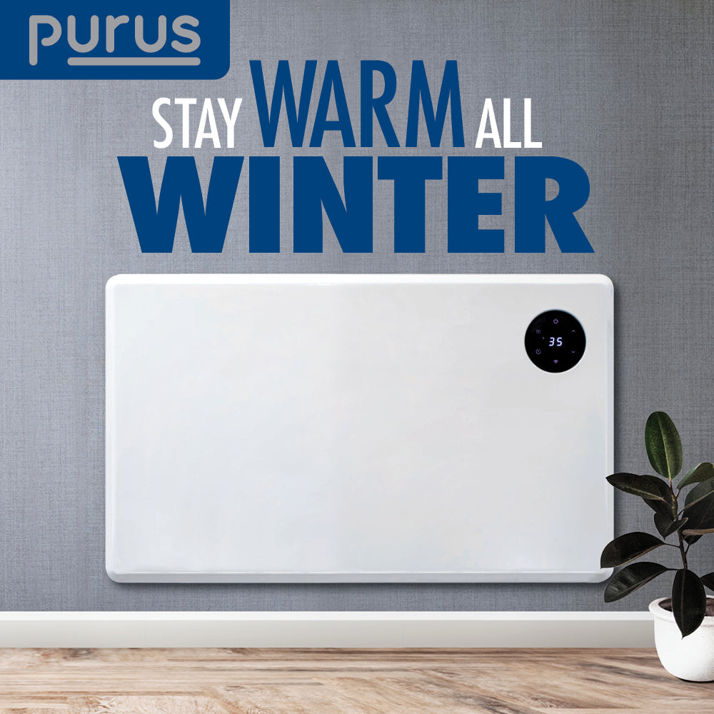 Wifi Smart Electric Radiator Panel Heater White Wall Mounted Or Floor Standing Bathroom Safe Timer And Thermostat | 1200w | White