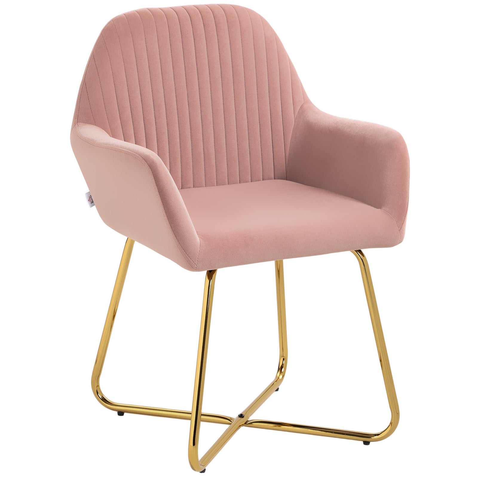 Accent Chair Velvet-feel Upholstered Lounge Armchair | One Size | Pink