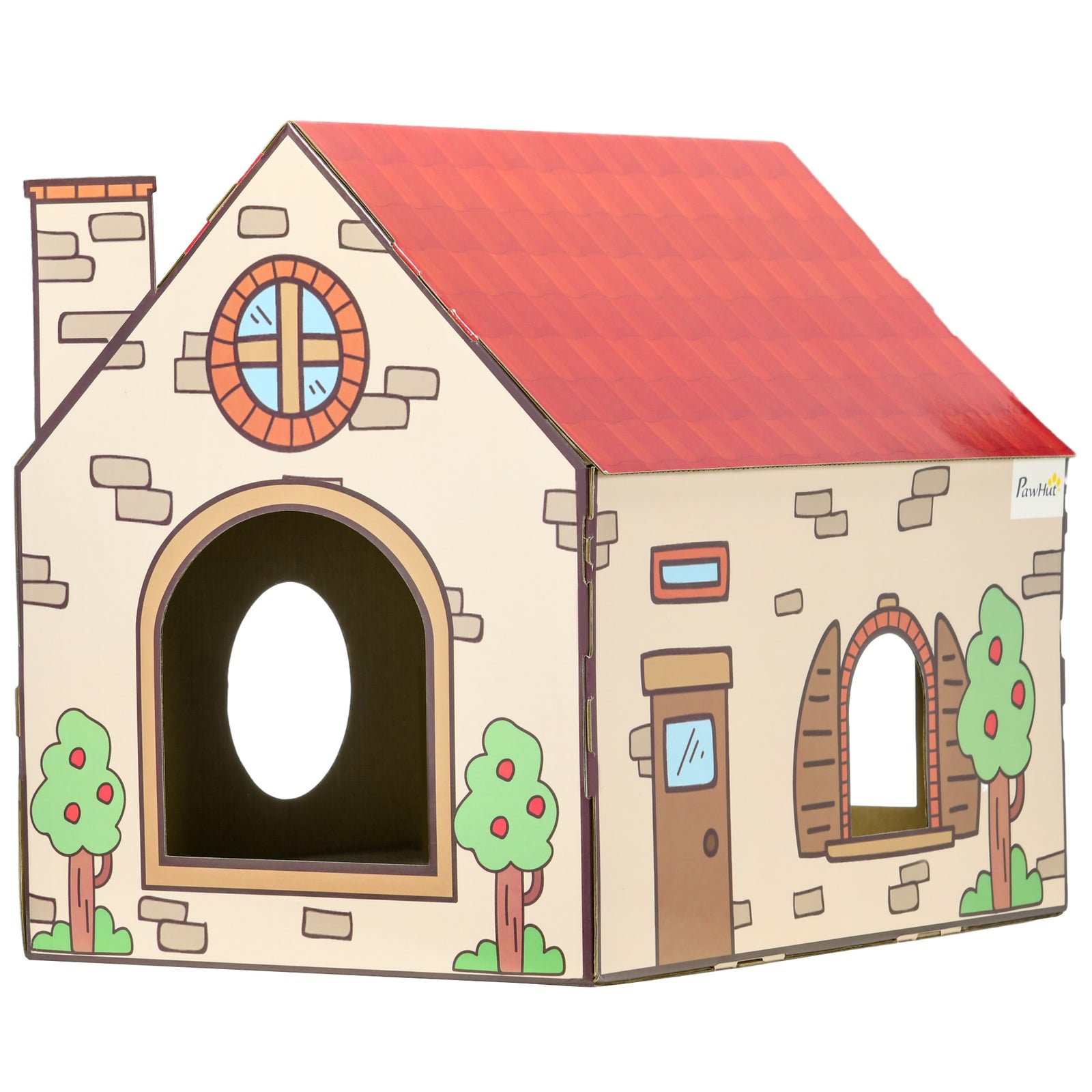 Cardboard Cat House, Recyclable Corrugate Scratcher For Indoor Cats