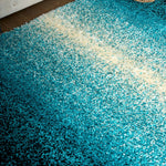Blended Thick Shaggy Fluffy Deep Pile Living Room Rug | 200cm x 290cm | Teal