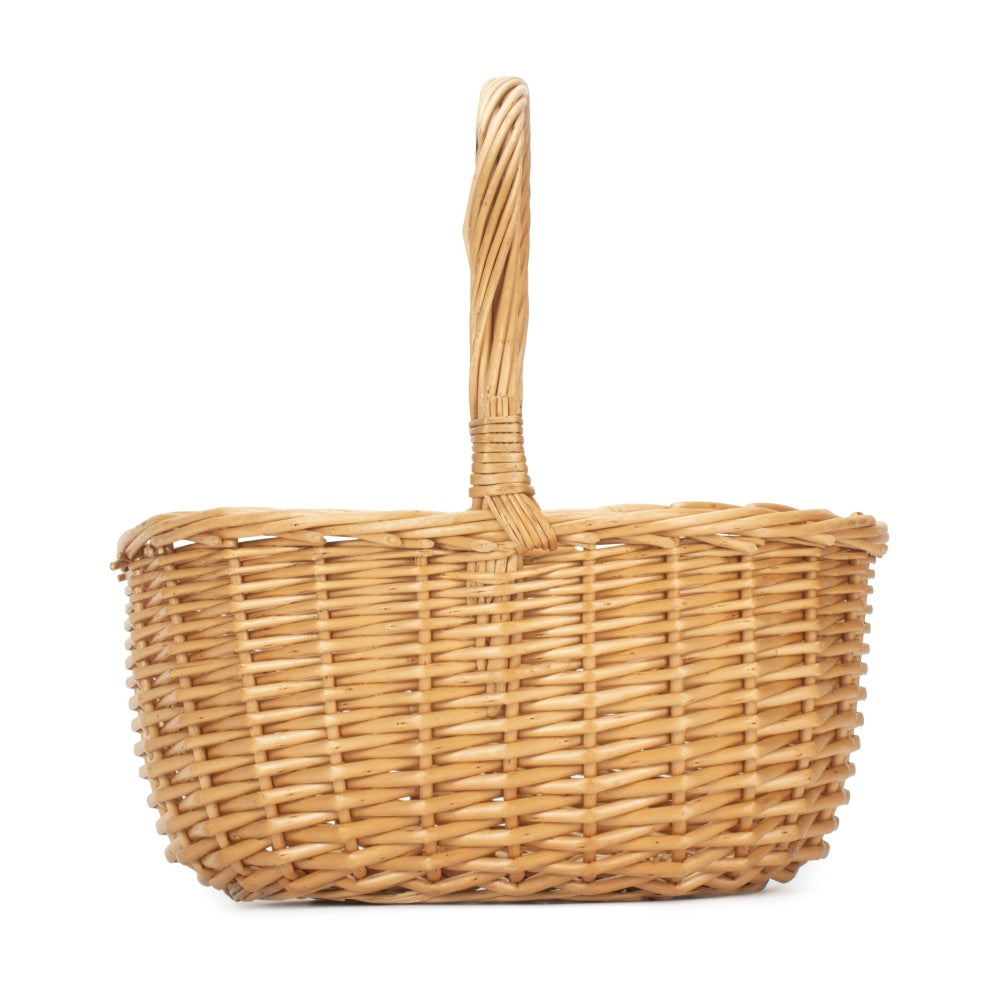 Wicker Shopping Basket Buff Willow Oval Shopper | Brown