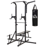 HOMCOM Home Gym Power Tower With Bench And Punching Bag