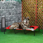 Pawhut Elevated Dog Bed Cooling Raised Pet Cot For Indoor Outdoor Use, Xx Large | Red