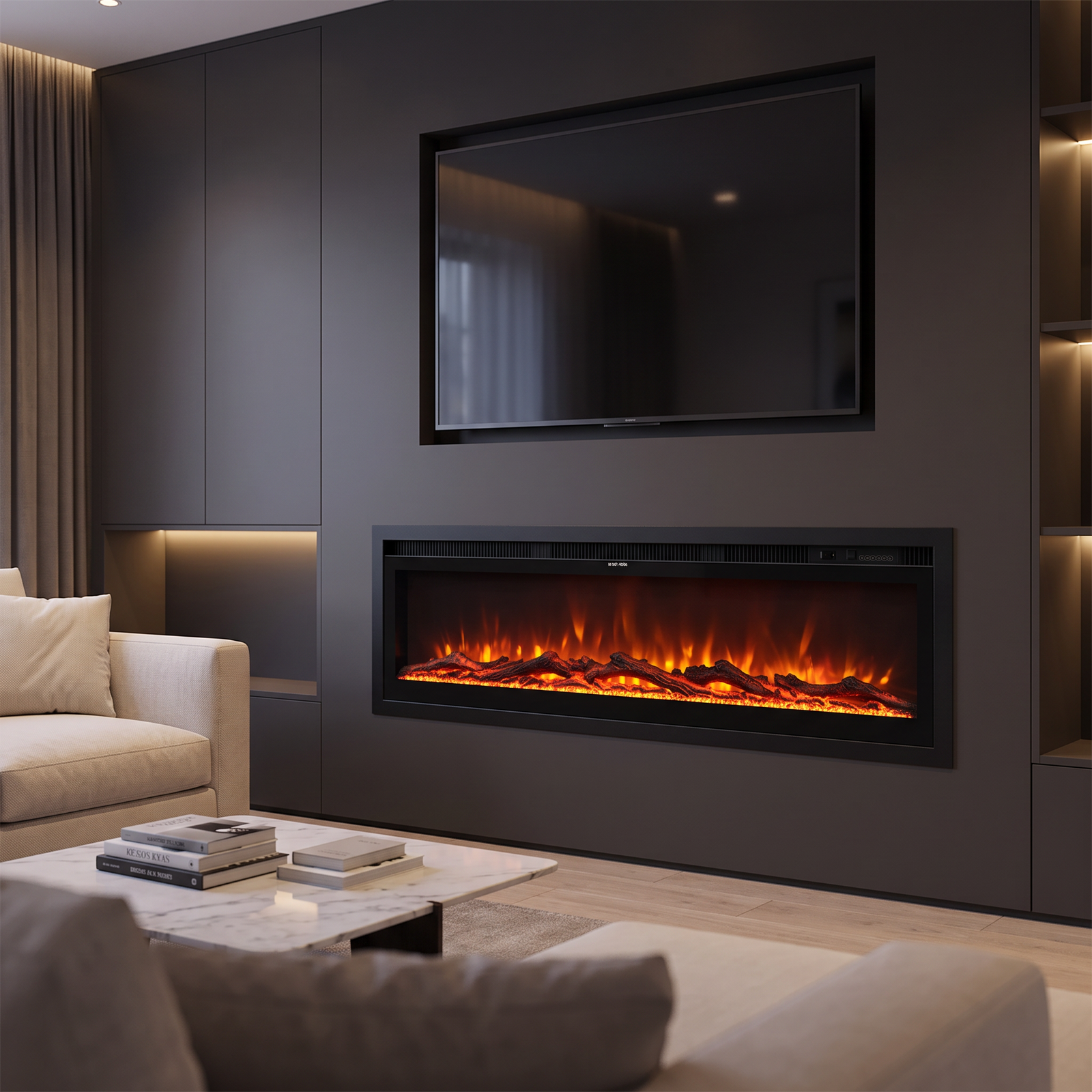 Breeins 1800w Electric Fireplace With Wifi & Remote Control