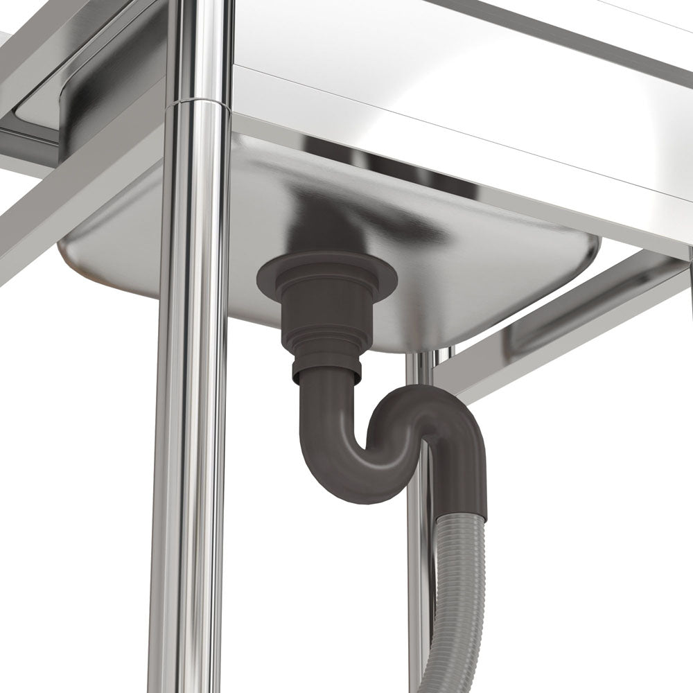55cm W X 50cm D X 90cm H Stainless Steel Single Bowl Commercial Kitchen Sink With Bottom Shelf