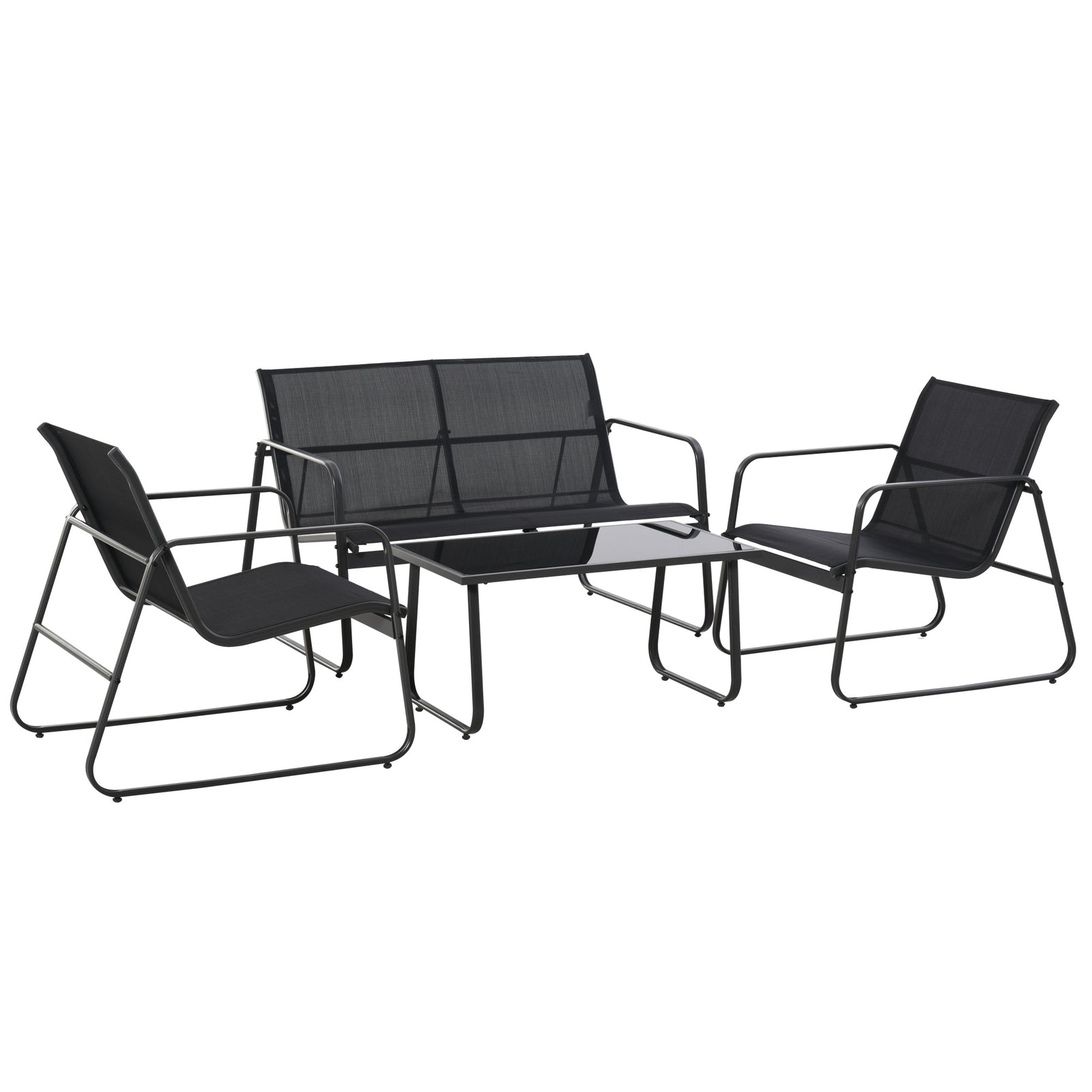 4 Piece Garden Furniture Set W/ Chairs & Table