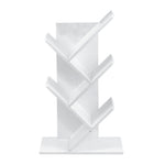 Rustic Standing Tree Bookshelf Wood Display Rack | White