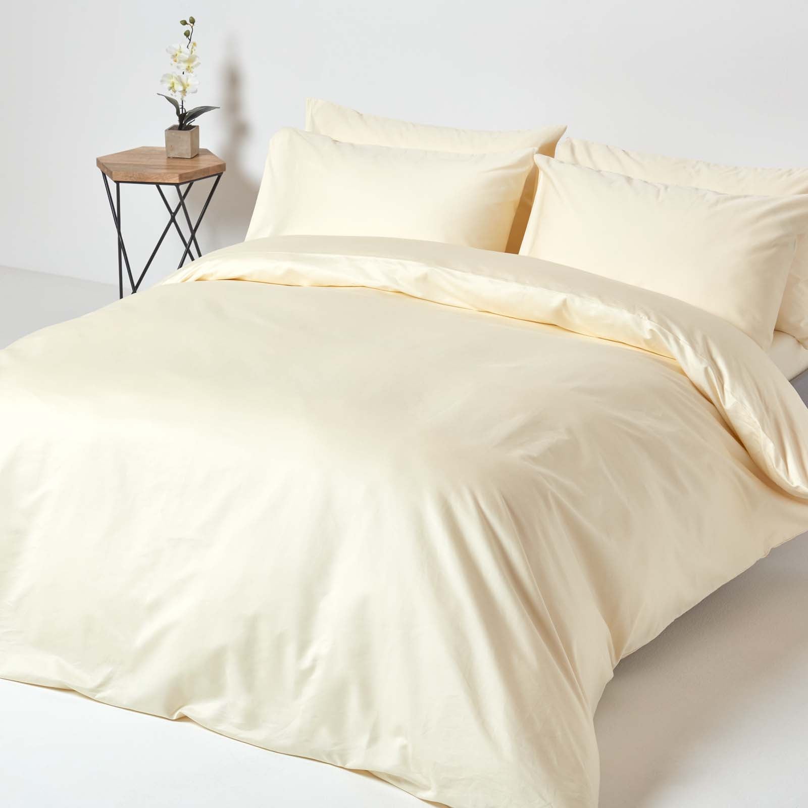 Egyptian Cotton Flat Sheet 1000 Thread Count | Super King | Cream