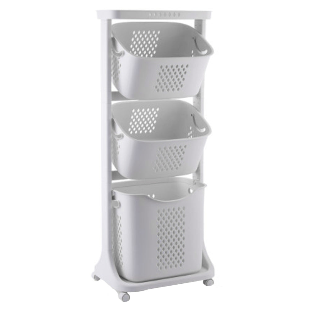 Living and Home Laundry Basket Bathroom Clothes Storage On Wheels