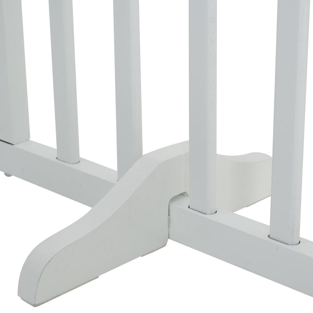 Foldable Freestanding 3/4-panel Pet Gate, Indoor Safety Barrier For Doorways, Halls & Staircases | Small | White