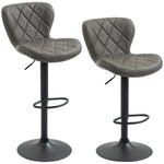 Adjustable Height Swivel Barstools Set Of 2 | Dark Gray